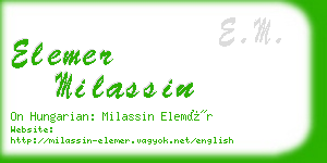elemer milassin business card